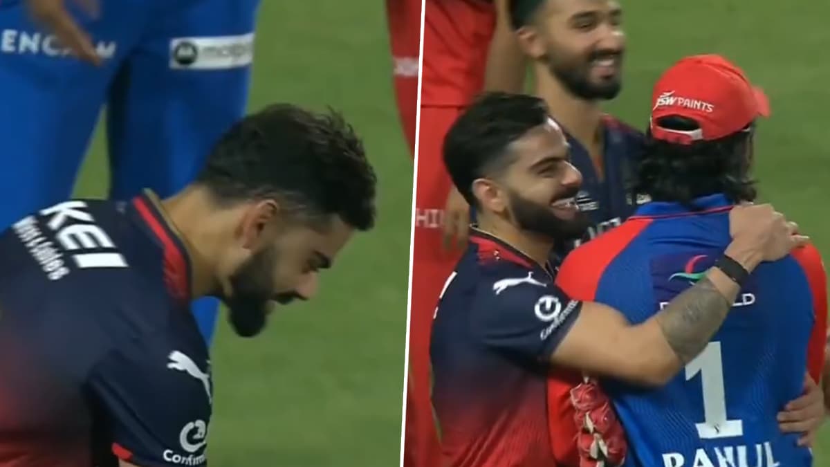 Virat Kohli Playfully Teases KL Rahul With Latter's 'Kantara' Celebration, Laughs After RCB Defeats DC by Six Wickets in IPL 2025 Clash (Watch Video)