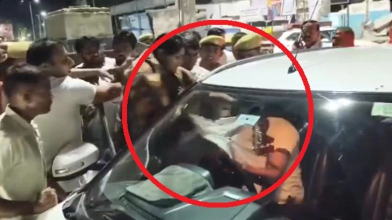 Rajasthan: Congress MLA Indira Meena Grabs BJP Leader Hanuman Dixit by Collar Over Removal of Plaque at Site of Statue of BR Ambedkar in Sawaimadhopur (Watch Video)