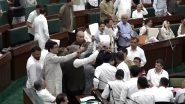 Jammu and Kashmir: Scuffle in Assembly After AAP MLA Mehraj Malik Comment on Hindus; Leaders Pushed Out of Premises (Watch Videos)