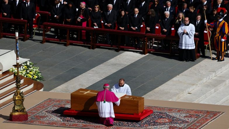 Pope Francis’ Funeral Concludes at St Peter’s Basilica Di Santa Maria Maggiore, His Coffin Moves Out of Vatican (See Pics and Videos)