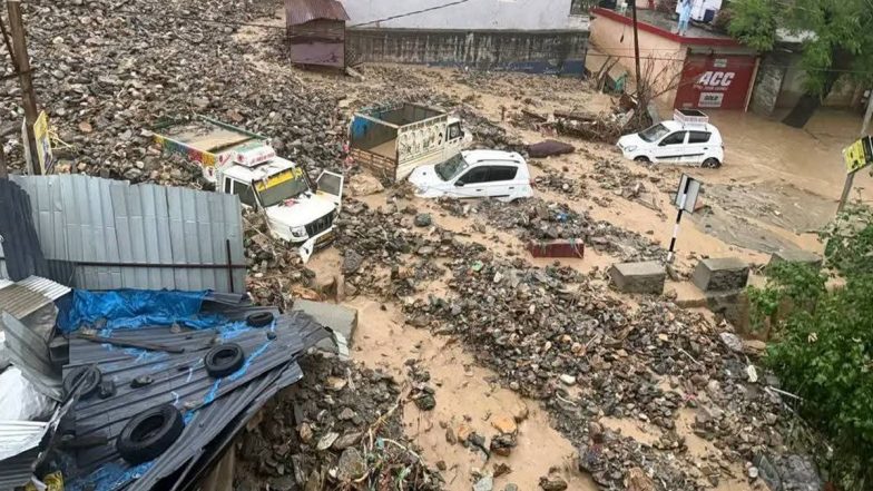 Jammu and Kashmir Rains: 3 Killed, Over 100 Rescued As Flash Floods Triggered by Heavy Rains Hit Dharamkund Village Near Chenab River in Ramban (Watch Videos)