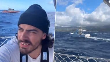 US: Coast Guard Escort Solo Sailor and His Cat As They Approach Hawaii After 25-Day Journey From Oregon (Watch Video)