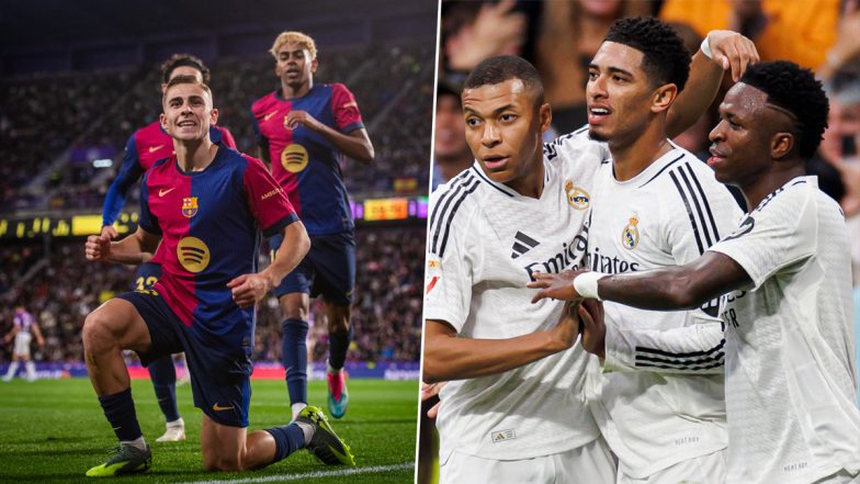 Barcelona vs Real Madrid Lineups: Check Predicted Starting XIs For La Liga 2024-25 El Clasico Match at Estadi Ol&iacute;mpic Llu&iacute;s Companys