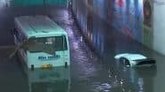 Delhi Rains: Car and Bus Submerged in Waterlogged Roads Near Delhi Cantt After Heavy Downpour in National Capital (Watch Video)