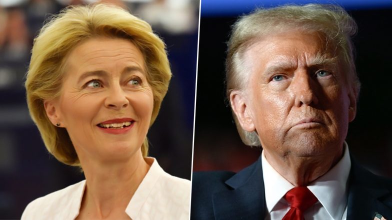 EU Chief Ursula von der Leyen Says ‘Donald Trump Agreed to Fast Track Trade Negotiations’ After Phone Call With US President Donald Trump
