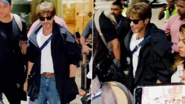 Shah Rukh Khan Returns to Mumbai After Historic Debut at Met Gala 2025 in New York; Check Out Airport Look of King Khan! (Watch Video)