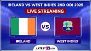 Ireland vs West Indies Free Live Streaming Online, 2nd ODI 2025: How To Watch IRE vs WI Cricket Match Live Telecast on TV?