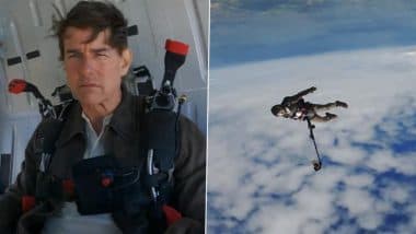 Tom Cruise Jumps off Plane and Films Himself While Free-Falling in His Latest Stunt Revealed Ahead of ‘Mission: Impossible – The Final Reckoning’ Release (Watch Videos)