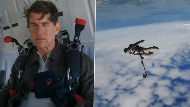 Tom Cruise Jumps off Plane and Films Himself While Free-Falling in His Latest Stunt Revealed Ahead of ‘Mission: Impossible – The Final Reckoning’ Release (Watch Videos)