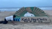 Virat Kohli Test Retirement: Padma Shri Awardee Sudarsan Pattnaik Dedicates Sand Art to Former India Captain (Watch Video)
