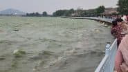 Srinagar Boat Capsize: Strong Winds Cause Boat To Overturn in Dal Lake, Locals Swiftly Rescue Passengers, No Casualties Reported (Watch Video)