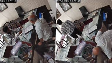 Robbery Caught on Camera in Basti: Thief Poses as Customer, Grabs Gold Chain and Runs Away From Jeweller’s Shop