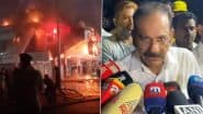 Kozhikode Fire: Blaze at Textile Market Near New Bus Stand Is Ongoing, Says Kerala Minister AK Saseendran; Dousing Operations Underway (Watch Video)