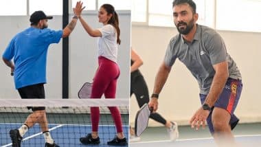 Virat Kohli, Anushka Sharma Pair Up To Play Pickleball With RCB Teammates; Dinesh Karthik, Dipika Pallikal Also Join in (See Pics)