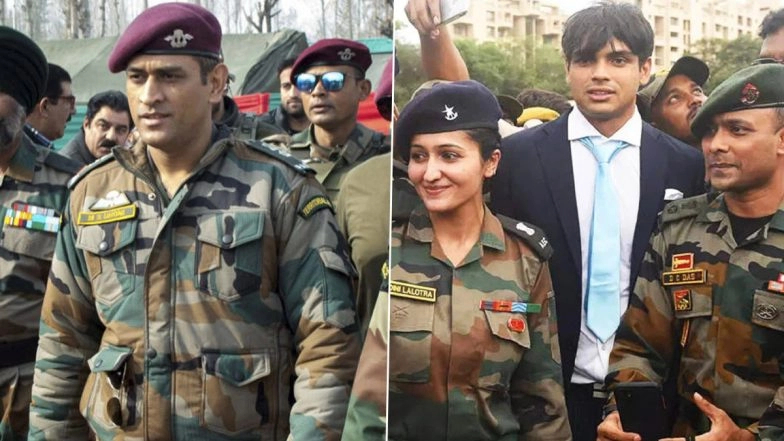 From MS Dhoni to Neeraj Chopra, List Of Indian Athletes Conferred With Honorary Ranks in Indian Armed Forces