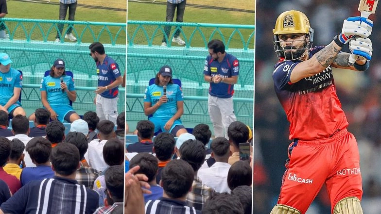 Digvesh Rathi Maintains Silence When Asked About Whether He Will Perform ‘Notebook Celebration’ If He Takes Virat Kohli’s Wicket in LSG vs RCB IPL 2025 Match (Watch Video)