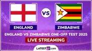 England vs Zimbabwe Free Live Streaming, One-Off Test 2025 Day 1: How to Watch ENG vs ZIM Cricket Match Live Telecast on TV?