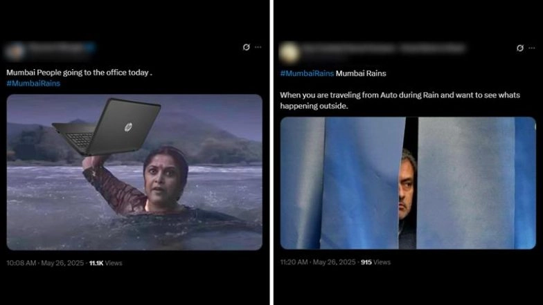 Mumbai Rains Funny Memes and Jokes: City’s Weather Woes Turn Into Meme Fest! These Hilarious Reactions, Mumbai Rainfall Images and Viral Posts Will Help You Keep the Gloomy Day Blues Away
