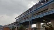Delhi: Strong Winds Damage Shed at Ashok Nagar Rapid Rail Metro Station (Watch Video)