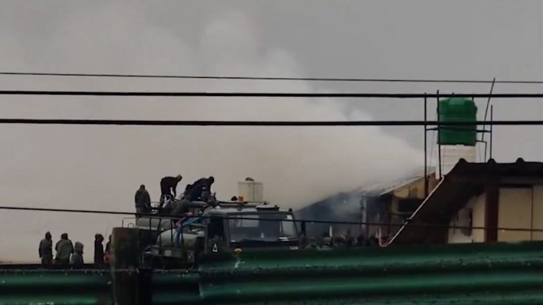 Leh Fire: Blaze Erupts at Indian Army Camp Near Degree College, Brought Under Control (Watch Video)