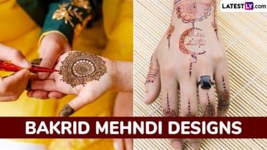Bakrid 2025 Mehndi Designs: Easy Mehendi Patterns, Arabic Style and Traditional Motifs For Both Front and Back Hands To Celebrate Eid al-Adha (Watch Videos)