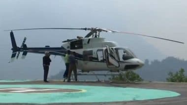 Kedarnath Yatra 2025: Helicopter Service for Holy Pilgrimage Begins From Uttarakhand’s Sonprayag (Watch Video)
