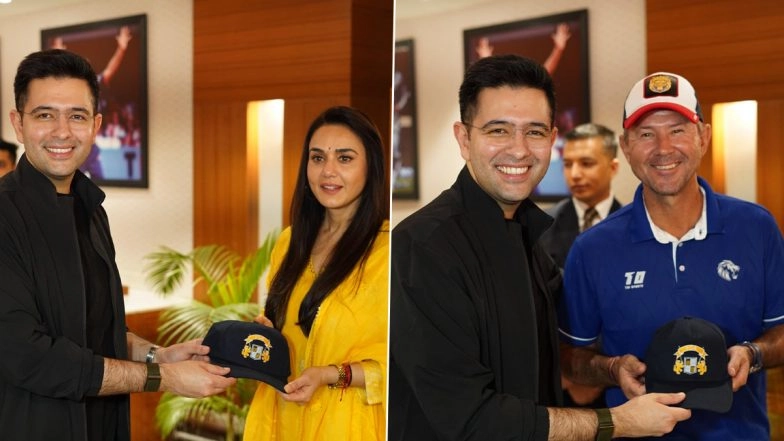 AAP MP Raghav Chadha Meets Punjab Kings Squad Ahead of Their Fixture Against RCB