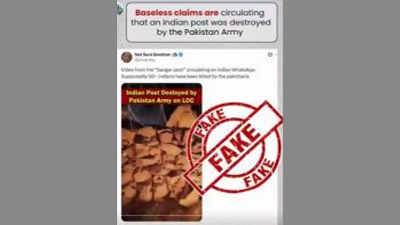 ‘Fake Video Being Circulated by Pakistani Handles’: PIB Fact Check Debunks Fabricated Clip Alleging Indian Post Destroyed by Pakistani Army