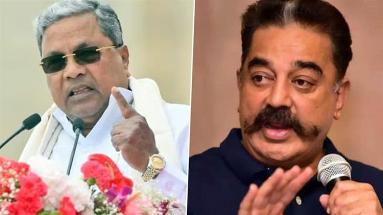 Kamal Haasan’s ‘Tamil Gave Birth to Kannada’ Remarks: Karnataka CM Siddaramaiah Says ‘Kannada Language Has a Very Long History, Star Is Unaware of It’