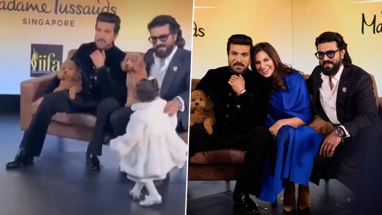 Ram Charan Poses With His Wax Statue at London&rsquo;s Madame Tussauds, Daughter Klin Kaara Mistakes It for Him; Upasana Kamineni Shares Cute Video of the Moment &ndash; WATCH