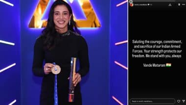 'Your Strength Protects Our Freedom' Star Cricketer Smriti Mandhana Supports Indian Armed Forces Amid India-Pakistan Tensions (See Post)