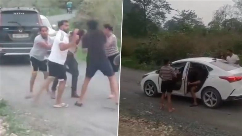 Dehradun Brawl Video: 2 Groups Hurl Abuses, Pelt Stones and Assault Each Other After Car Crash in Uttarakhand