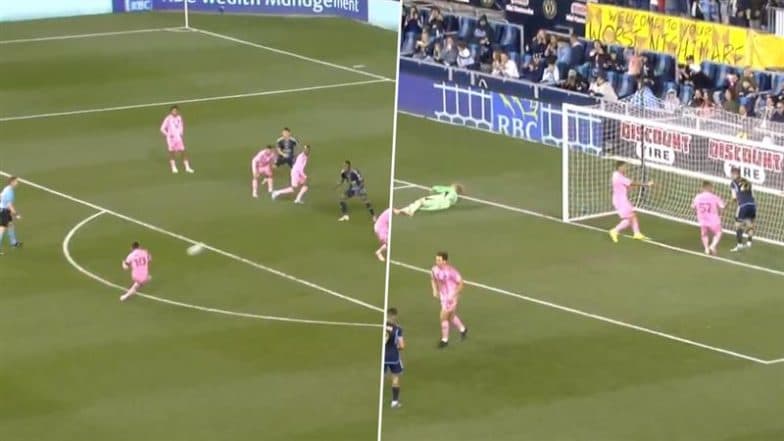 Lionel Messi Goal Video: Watch Argentina Star Score Goal via Stunning Free Kick To Help Inter Miami Draw Against Philadelphia Union in MLS 2025