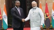 PM Narendra Modi Holds Bilateral Discussions With Angolan President Joao Manuel Louren&ccedil;o in Delhi, EAM S Jaishankar Also Attends Meet (See Pics and Video)