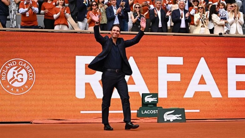 Rafael Nadal Farewell Ceremony Pictures and Videos: Spaniard Receives Special Tribute For Achieving Record 14 Roland Garros Grand Slam Wins At French Open 2025 (See Posts)