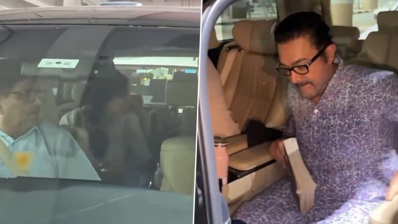 Aamir Khan’s Girlfriend Gauri Spratt Receives Him at Mumbai Airport, Avoids Paparazzi and Waits for ‘Sitaare Zameen Par’ Actor Inside Car (Watch Video)