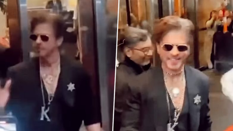 Shah Rukh Khan Makes Iconic Met Gala 2025 Debut in All-Black Sabyasachi Suit, Wears ‘King’ Necklace (Watch Video)