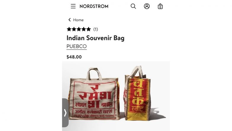 Jhola Bag For INR 4,000? US Department Store Chain Nordstrom Selling Jhola As ‘Indian Souvenir Bag’ at Exorbitant Price Is Leaving Desis in Disbelief (See Pic)