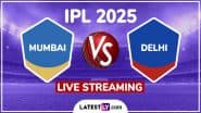 Mumbai Indians vs Delhi Capitals IPL 2025 Free Live Streaming Online: How To Watch MI vs DC Indian Premier League T20 Cricket Match Live Telecast on TV?
