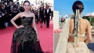 Cannes 2025: &lsquo;Laapataa Ladies&rsquo; Actress Nitanshi Goel Stuns in Black and Gold Gown and Ivory Saree at the Red Carpet, Pays Tribute to Madhubala, Nargis and Other Bollywood Icons (See Pics)