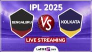 Royal Challengers Bengaluru vs Kolkata Knight Riders IPL 2025 Free Live Streaming Online: How To Watch RCB vs KKR Indian Premier League T20 Cricket Match Live Telecast on TV?