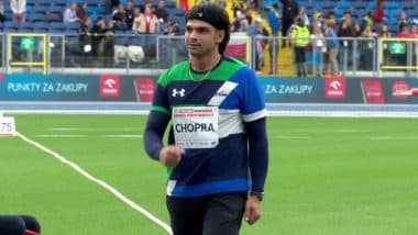 Janusz Kusocinski Memorial 2025: Neeraj Chopra Settles for Silver Medal After Julian Weber Pips Him for Top Spot Again (Watch Video)