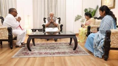PM Narendra Modi Meets Family of Pahalgam Terror Attack Victim Shubham Dwivedi in Uttar Pradesh’s Kanpur
