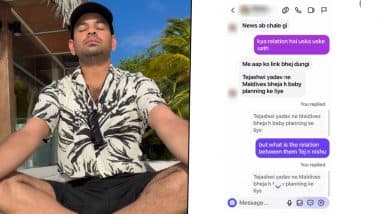 ‘Tej Pratap Yadav Has Affair With Another Woman Named Nishu Sinha, Tejashwi Yadav Sponsored Their Maldives Trip’: BJP Makes Big Claim Over Leaked Facebook Chats