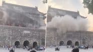 China: Narrow Escape for Tourists as Roof Titles Fall From 650-Year-Old Fengyang Drum Tower in Anhui Despite Recent Repairs, Probe Launched (Watch Video)