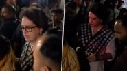 Priyanka Gandhi Stops Her Convoy After Noticing Car Accident, Helps Victim in Kozhikode (Watch Video)