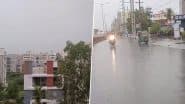 Vijayawada Rains: Heavy Downpour Causes Waterlogging and Traffic Disruptions in City (Watch Videos)