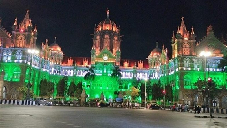 Mumbai: CSMT Illuminates in Tricolour To Celebrate Success of ‘Operation Sindoor’, Central Railway Salutes Indian Armed Forces (Watch Video)