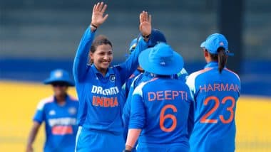 India Women Win Tri-Nation Series 2025 Title; Smriti Mandhana's Century, Sneh Rana's Four-Wicket Haul Help Women In Blue Edge Past Sri Lanka Women By 97 Runs in Summit Clash