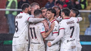 Serie A 2024–25: Rafael Leao Scores Late Winner As AC Milan Beat Genoa 2–1 To Keep UEFA Champions League Hopes Alive (Watch Goal Video Highlights)